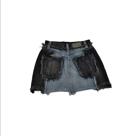 CARMAR denim fringe skirt size 25 - Picture 3 of 9